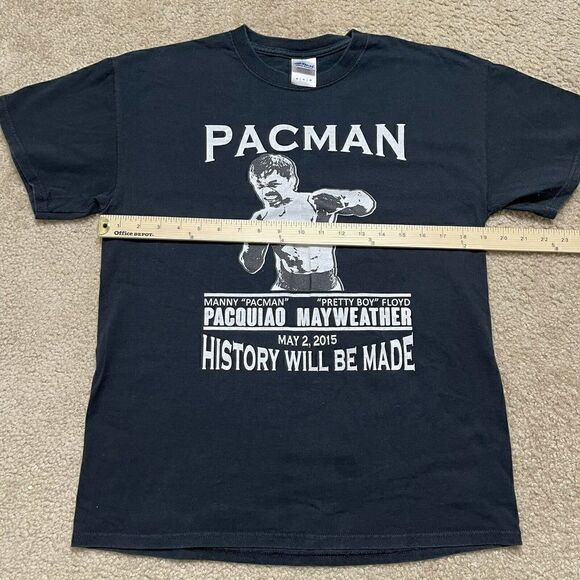 Floyd Mayweather vs Manny Pacquiao 2015 Fight of the Century Black Shirt Medium - Picture 6 of 6